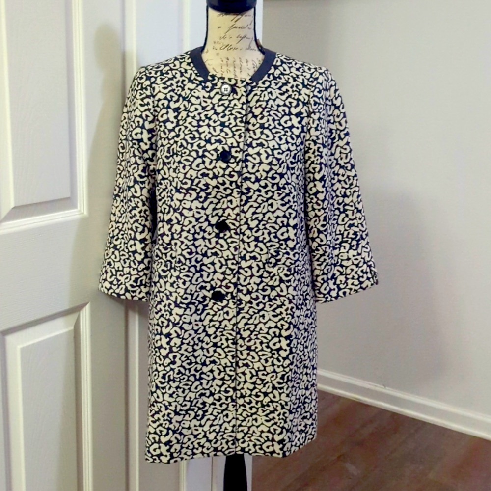 ANN TAYLOR Animal Print Pea Coat ~ NWT